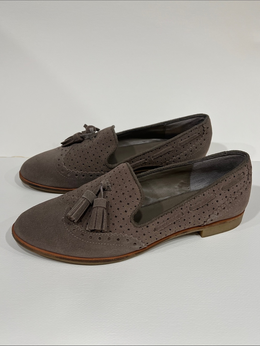 DV Dolce Vita Gray Perforated Suede Wingtip Loafer